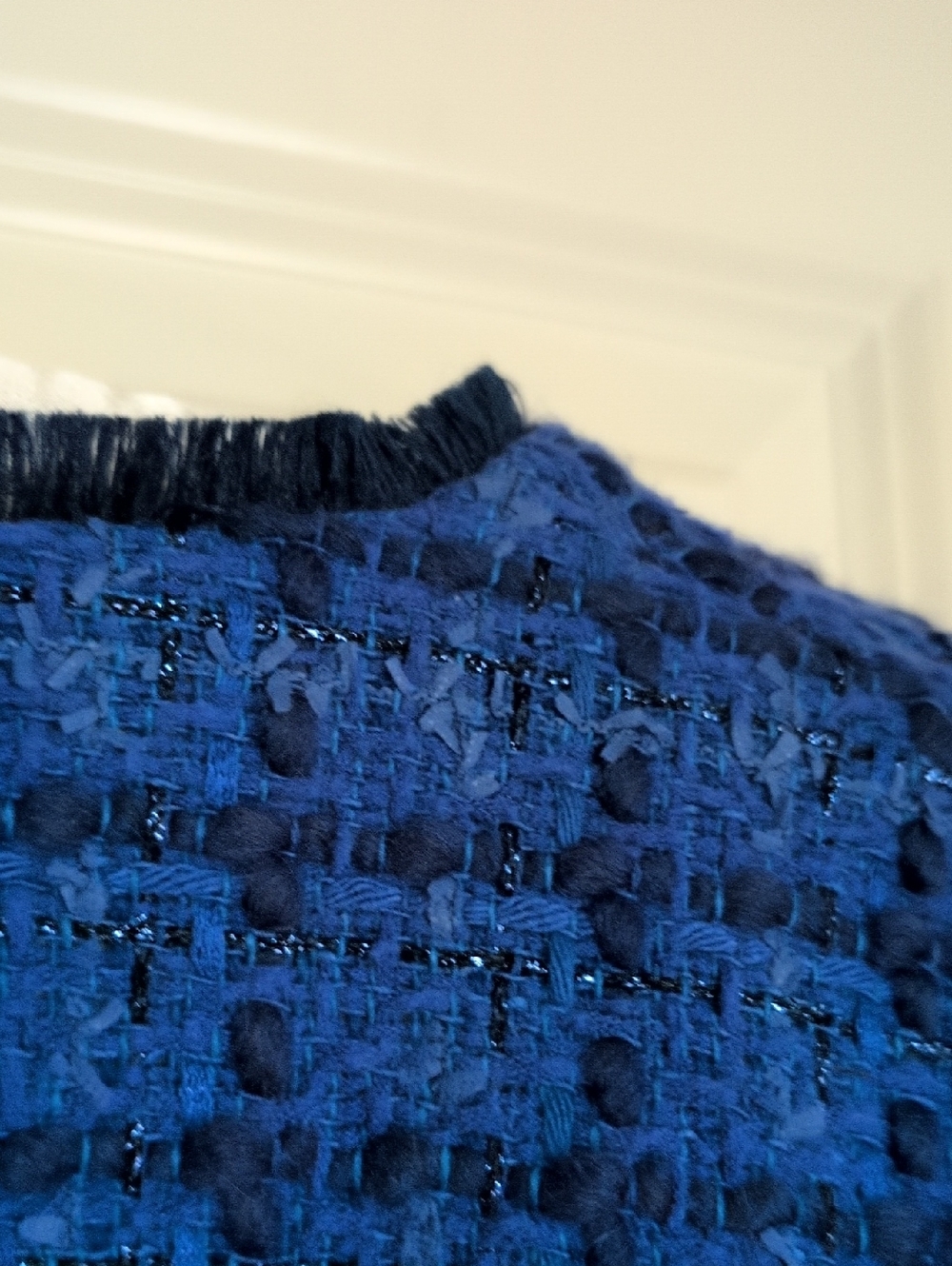 Helene Berman Jacket Blue Tweed With Shimmer Thread - Picture 7 of 7